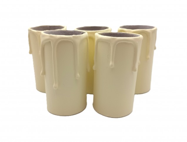 Candle Tubes for chandeliers Cream Drip Card 65mm x 32mm