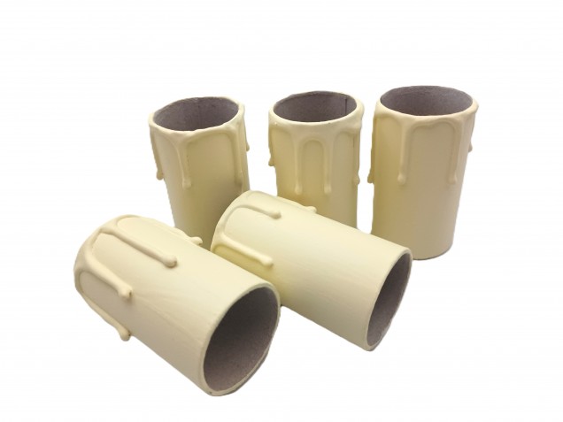 Candle Tubes for chandeliers Cream Drip Card 65mm x 32mm