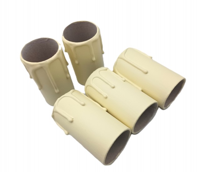 Candle Tubes for chandeliers Cream Drip Card 65mm x 32mm