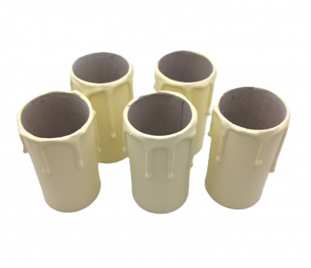 Candle Tubes for chandeliers Cream Drip Card 65mm x 32mm