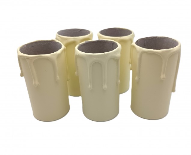 Candle Tubes for chandeliers Cream Drip Card 65mm x 32mm