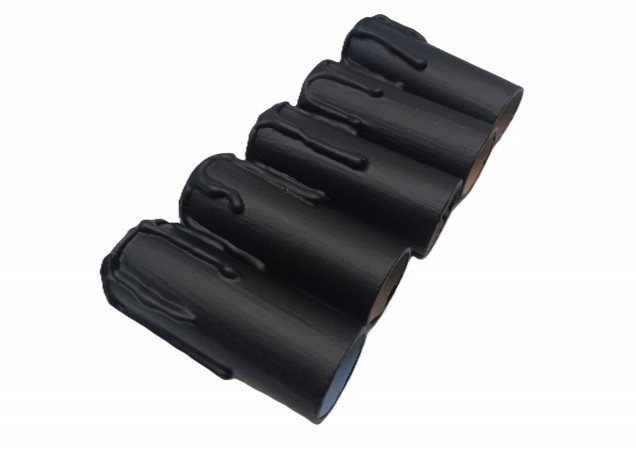 Chandelier Candle Tubes black drip Card 70mm x 24mm