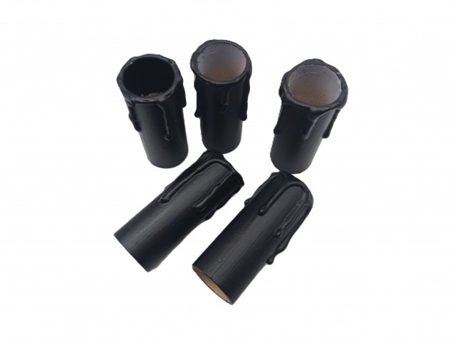 Chandelier Candle Tubes black drip Card 70mm x 24mm