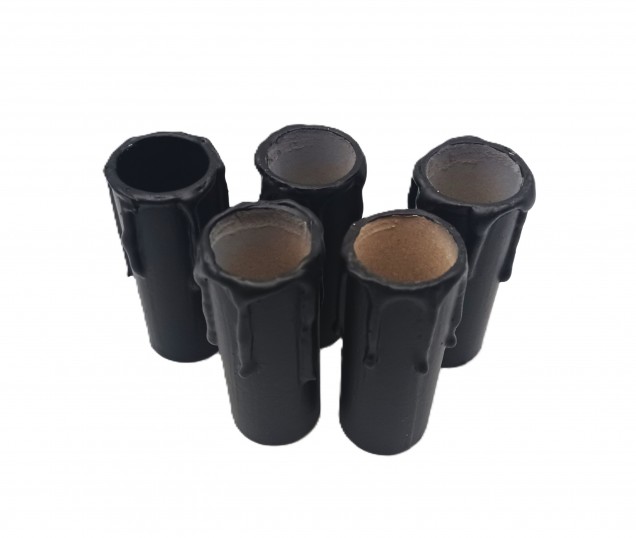 Chandelier Candle Tubes black drip Card 70mm x 24mm
