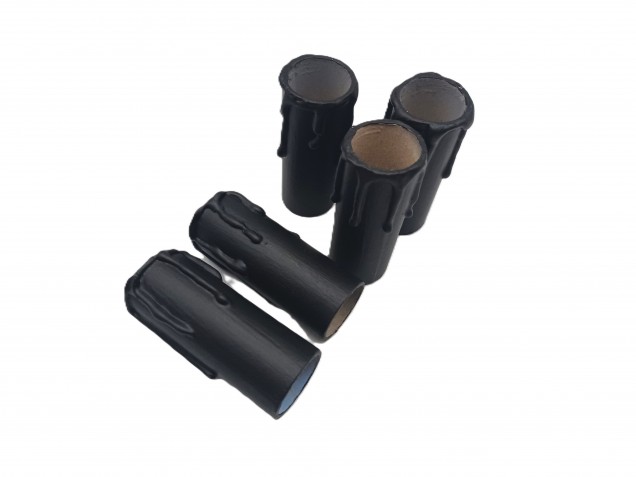 Chandelier Candle Tubes black drip Card 70mm x 24mm