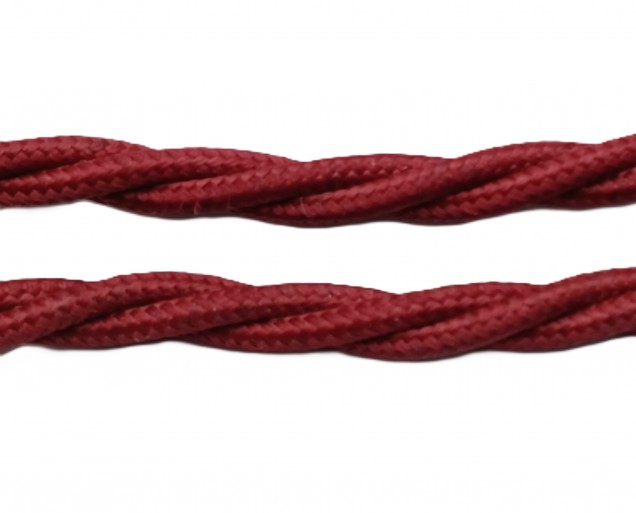 Burgundy 3 Core Silk Flex Chandelier Cable 