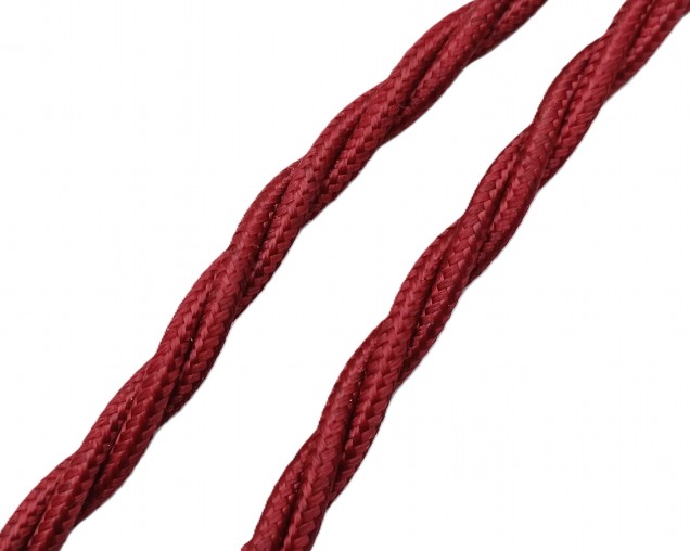 Burgundy 3 Core Silk Flex Chandelier Cable 