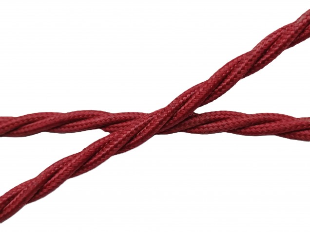 Burgundy 3 Core Silk Flex Chandelier Cable 