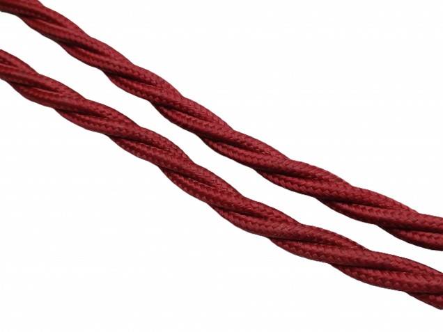 Burgundy 3 Core Silk Flex Chandelier Cable 