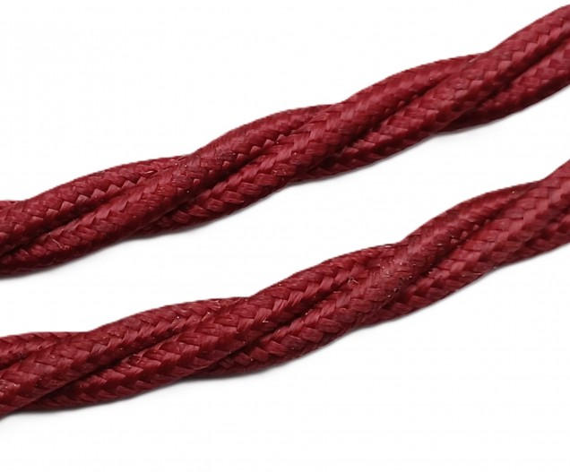 Burgundy 3 Core Silk Flex Chandelier Cable 