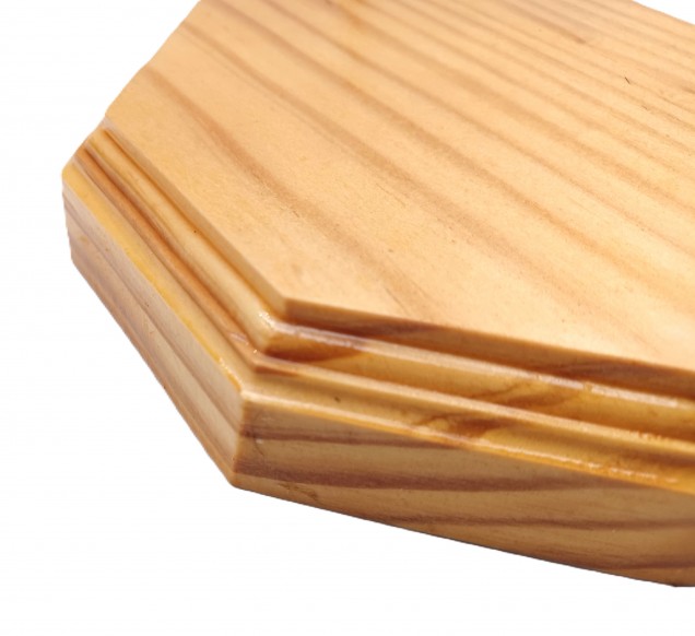 Wooden ceiling pattress manufactured from Pine, octagon 150mm