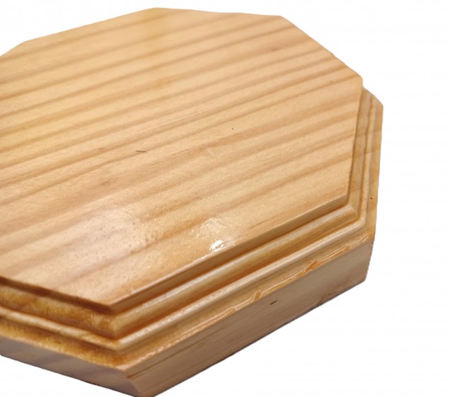 Wooden ceiling pattress manufactured from Pine, octagon 150mm