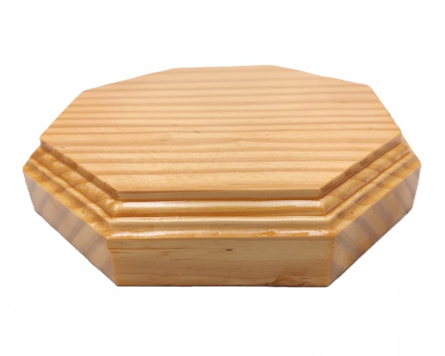 Wooden ceiling pattress manufactured from Pine, octagon 150mm