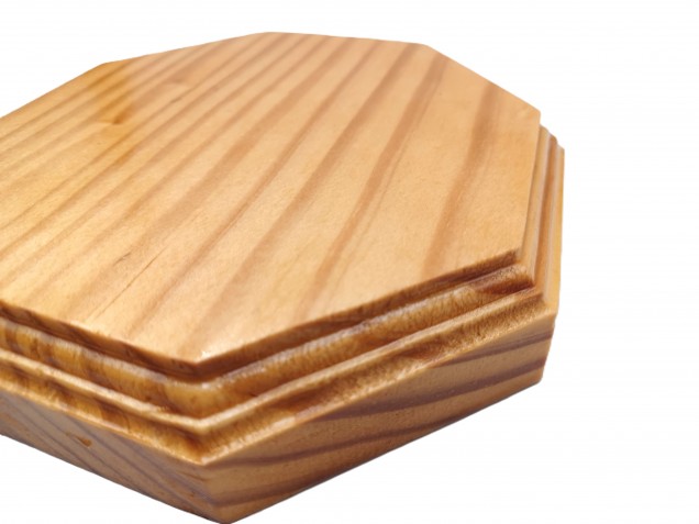 Wooden ceiling pattress manufactured from Pine, octagon 150mm