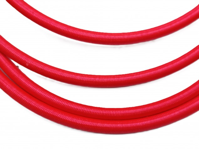 3 CORE ROUND PVC OVERBRAID RED ELECTRIC CABLE 0.50MM