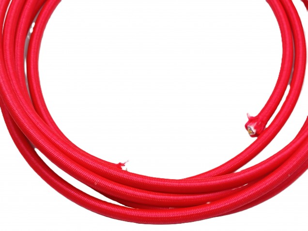 3 CORE ROUND PVC OVERBRAID RED ELECTRIC CABLE 0.50MM