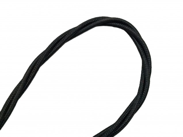 Black 3 Core Braided Silk Flex Electrical Cable 0.75mm BLACK