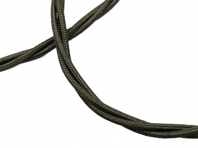 Green Braided 3 Core Period Silk Cord Flex KHAKI GREEN 0.75mm