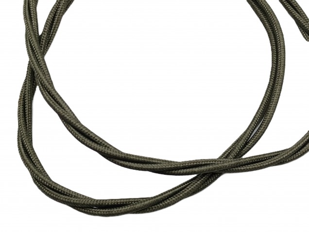 Green Braided 3 Core Period Silk Cord Flex KHAKI GREEN 0.75mm