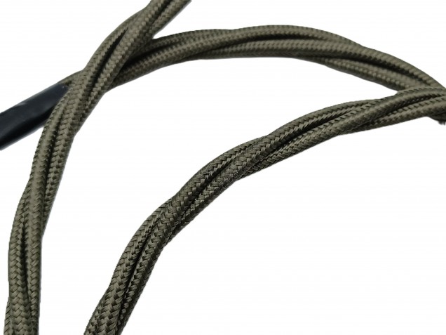 Green Braided 3 Core Period Silk Cord Flex KHAKI GREEN 0.75mm