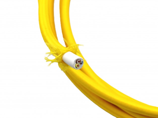 ROUND OVERBRAID 3 CORE FLEX ELECTRIC LIGHTING PERIOD CORD BUTTERCUP YELLOW 0.50 MM