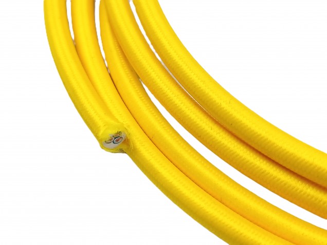ROUND OVERBRAID 3 CORE FLEX ELECTRIC LIGHTING PERIOD CORD BUTTERCUP YELLOW 0.50 MM