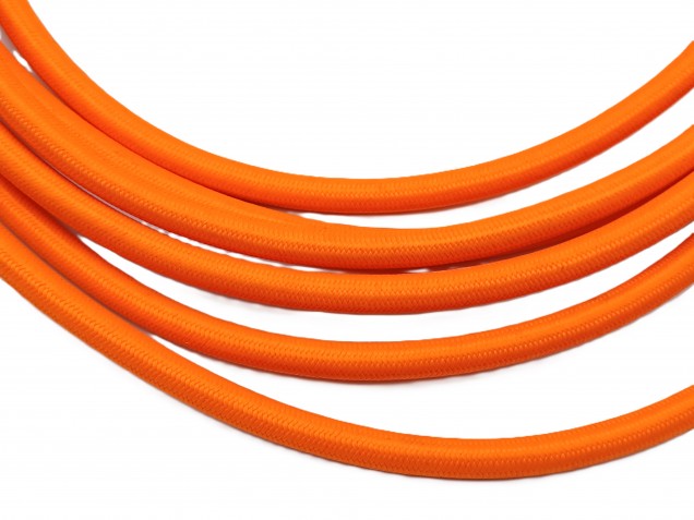 ROUND OVERBRAID 3CORE SILK FLEX CABLE IN ORANGE 0.50 MM
