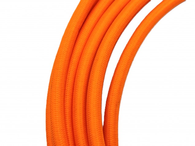 ROUND OVERBRAID 3CORE SILK FLEX CABLE IN ORANGE 0.50 MM