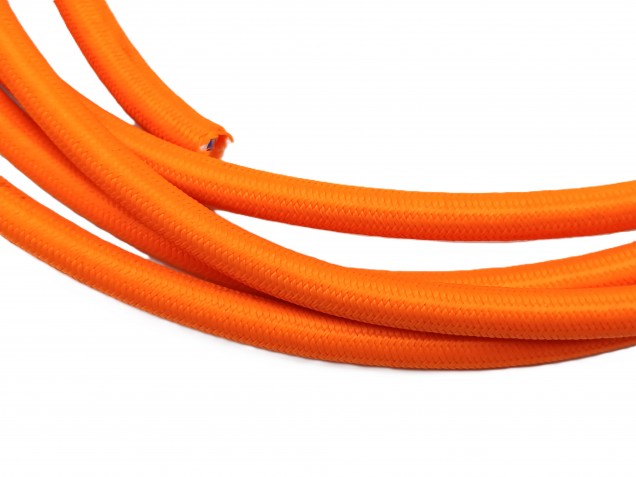 ROUND OVERBRAID 3CORE SILK FLEX CABLE IN ORANGE 0.50 MM