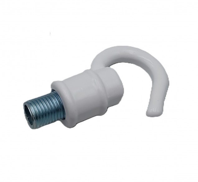 White chandelier ceiling rose with open hook and bracket