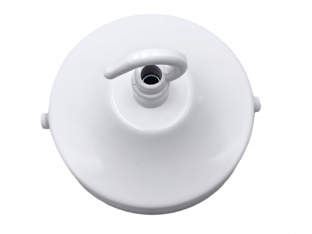White chandelier ceiling rose with open hook and bracket