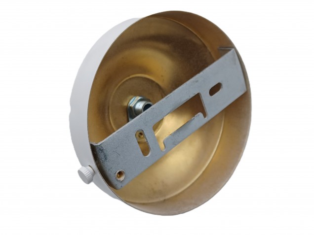 White chandelier ceiling rose with open hook and bracket