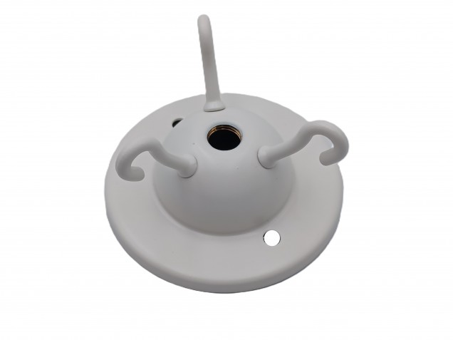 Brass 3 hook ceiling plate for light fitting in Ivory