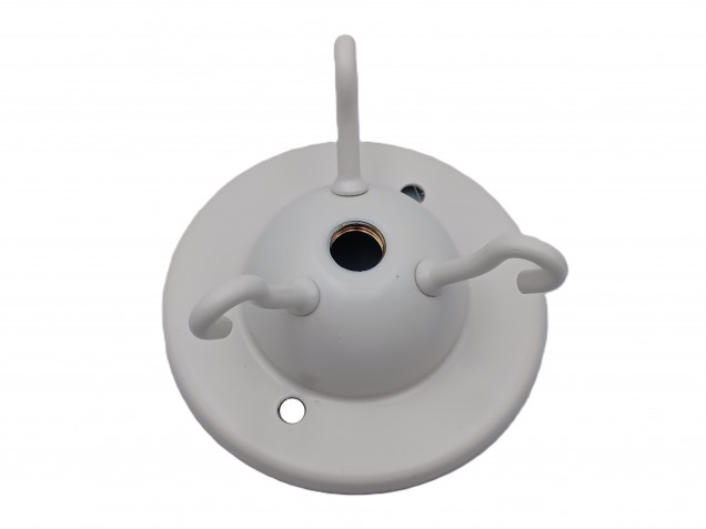Brass 3 hook ceiling plate for light fitting in Ivory