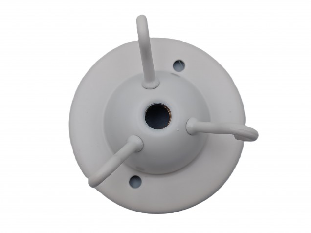 Brass 3 hook ceiling plate for light fitting in Ivory