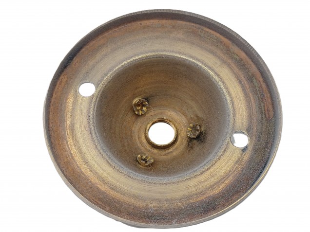Brass 3 hook ceiling plate for light fitting in Ivory