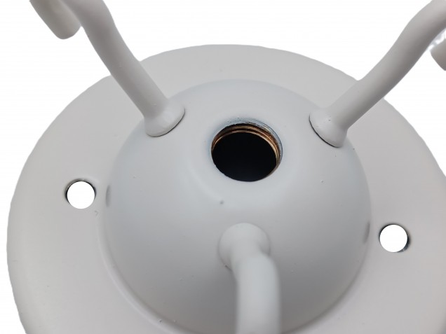 Brass 3 hook ceiling plate for light fitting in Ivory