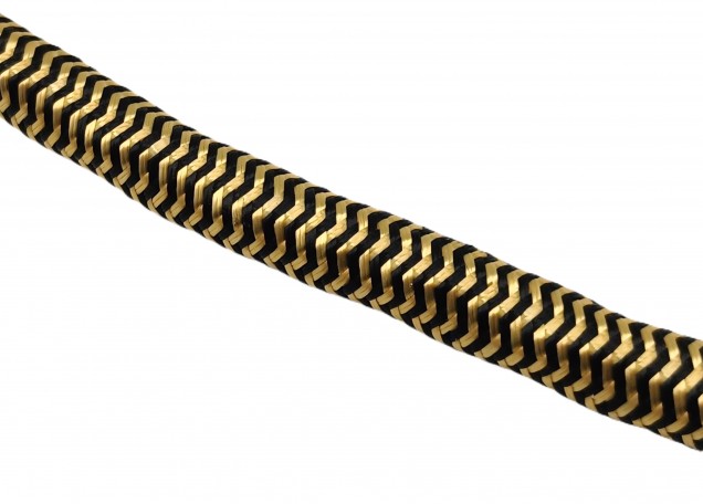 ROUND OVERBRAID 3 CORE SILK FLEX GOLD-BLACK  0.75MM