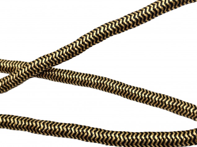 ROUND OVERBRAID 3 CORE SILK FLEX GOLD-BLACK  0.75MM