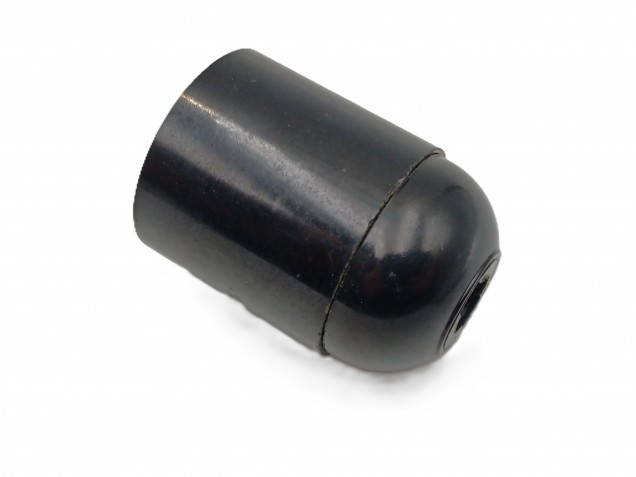 E27 - ES bulb-lamp holder 3 part black plain skirt