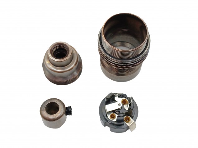 Antique Brass Ceiling Rose With E14 Lamp Holder Set 100mm Ceiling Rose