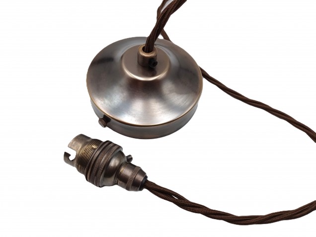 Antique Brass Ceiling Rose With B22 Lamp Holder Set 100mm Ceiling Rose