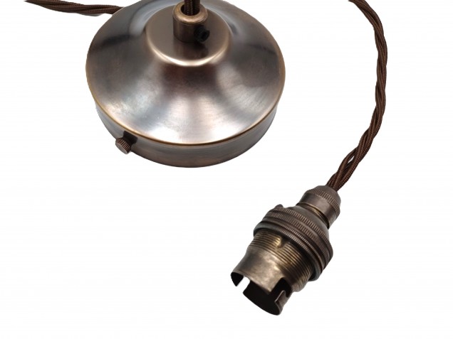 Antique Brass Ceiling Rose With B22 Lamp Holder Set 100mm Ceiling Rose