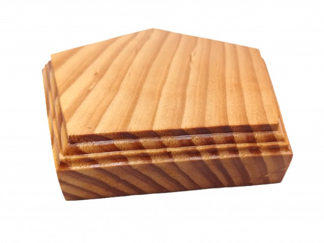 Wooden ceiling pattress manufactured from Pine, pentagon 150mm