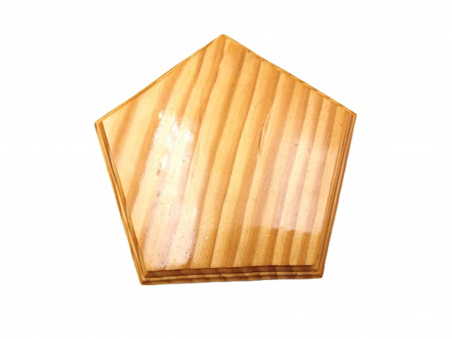 Wooden ceiling pattress manufactured from Pine, pentagon 150mm