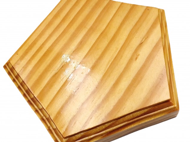 Wooden ceiling pattress manufactured from Pine, pentagon 150mm