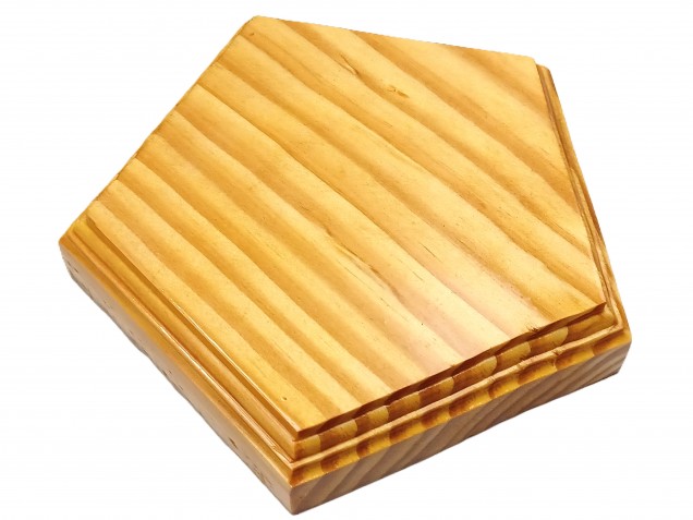 Wooden ceiling pattress manufactured from Pine, pentagon 150mm