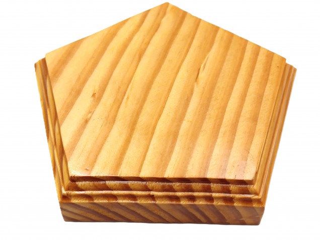Wooden ceiling pattress manufactured from Pine, pentagon 150mm