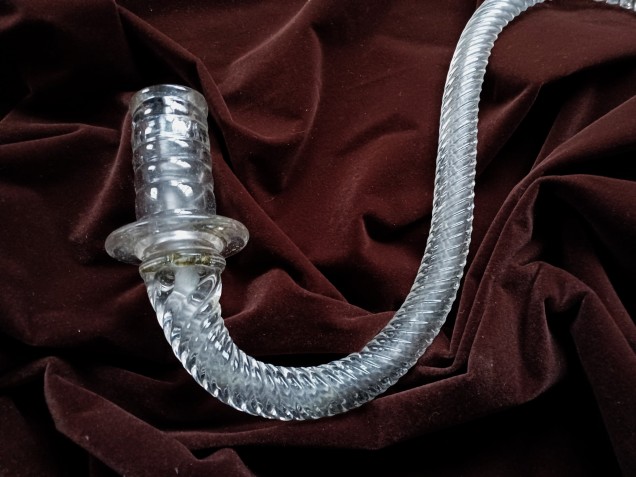 Antique Murano Glass Chandelier fluted rope arm 