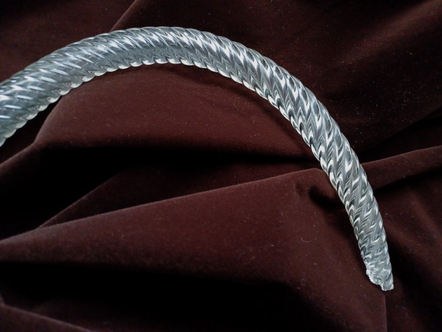 Antique Murano Glass Chandelier fluted rope arm 